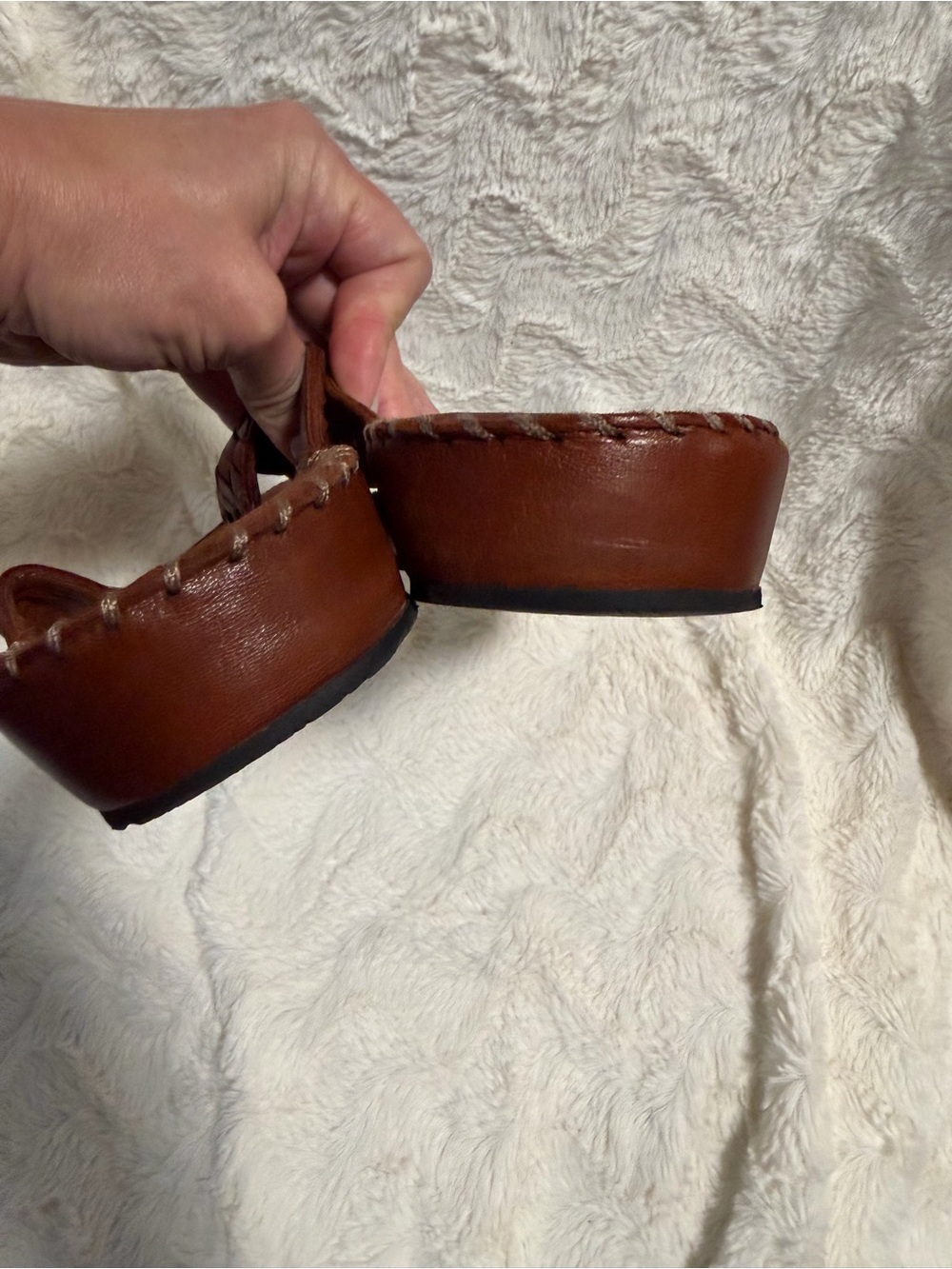 Robert Zur Woven Leather Thong Sandals - Brown Sz 10 - Picture 5 of 8